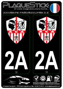 2A -Ajaccio "ACA" Fond noir PlaqueStick