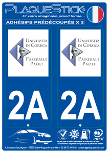 2A -Université de Corse PlaqueStick