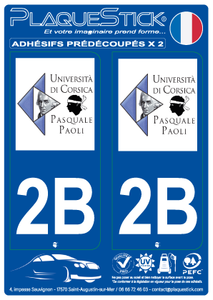 2B -Université de Corse PlaqueStick