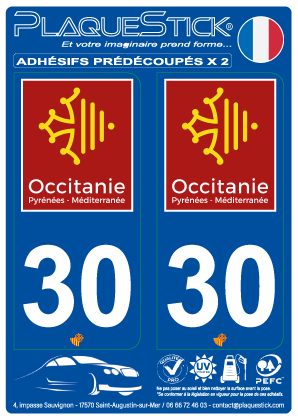 30 -Occitanie PlaqueStick