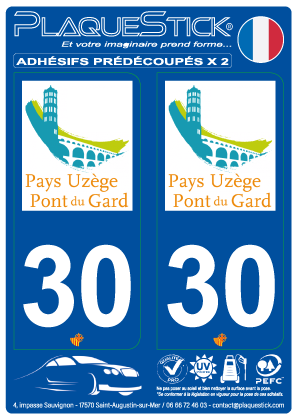 30 -Pays d'Uzège - Pont du Gard PlaqueStick