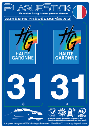 31 -Haute-Garonne PlaqueStick