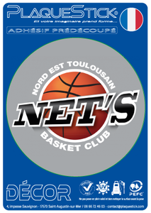 31 -Nord-Est-Toulousain "NET'S Basket Club" Décor PlaqueStick