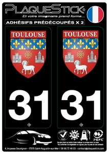 31 -Toulouse "Blason" Fond noir PlaqueStick