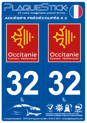32 -Occitanie PlaqueStick