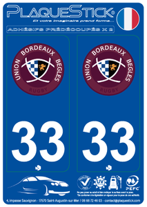 33 -Bordeaux "Union Bordeaux-Bègles Rugby" PlaqueStick