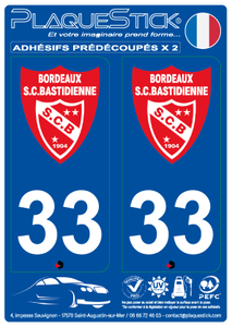 33 -Bordeaux "SC" Bastidienne PlaqueStick