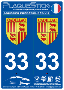 33 -Cadillac "Blason" PlaqueStick