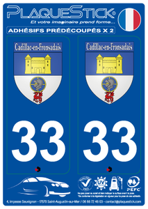 33 -Cadillac-en-Fronsadais "Blason" PlaqueStick