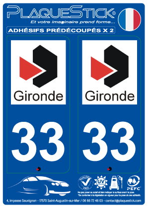 33 -Gironde PlaqueStick