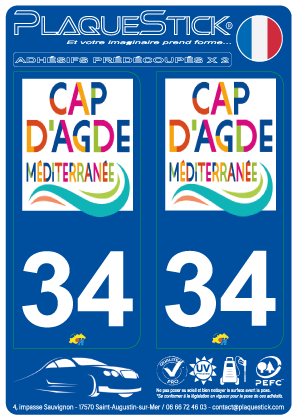 34 -Cap d'Agde PlaqueStick