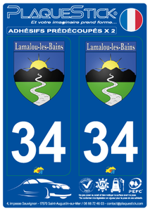 34 -Lamalou-les-Bains "Blason" PlaqueStick