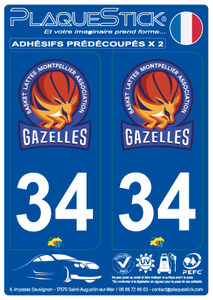 34 -Lattes-Montpellier "Gazelles" PlaqueStick