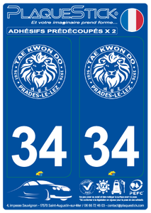 34 -Prades-le-Lez "Les Lions" PlaqueStick