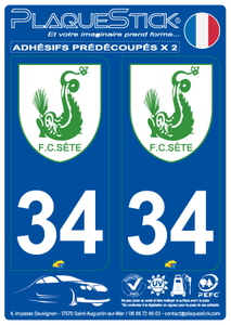 34 -Sète "F.C." PlaqueStick