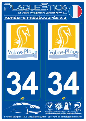 34 -Valras-Plage PlaqueStick
