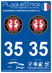 35 -Rennes "Stade Rennais" Basket-Ball PlaqueStick