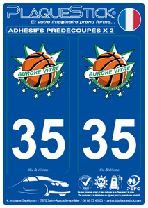 35 -Vitré "Aurore Basket" PlaqueStick