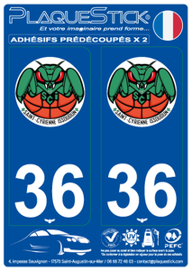 36 -Issoudun "Saint-Cyrienne Basket" PlaqueStick