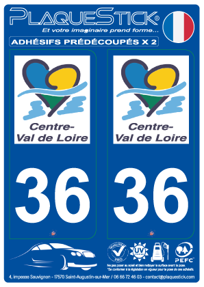 36 -Centre-Val-de-Loire PlaqueStick
