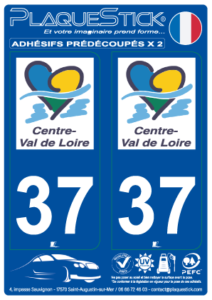 37 -Centre-Val-de-Loire PlaqueStick