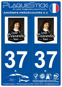37 -Tours "Lycée Descartes" PlaqueStick