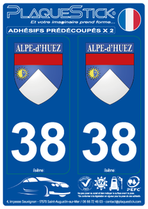 38 -Alpe-d'Huez "Blason" PlaqueStick