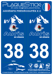 38 -Auris-en-Oisans "Isère" PlaqueStick