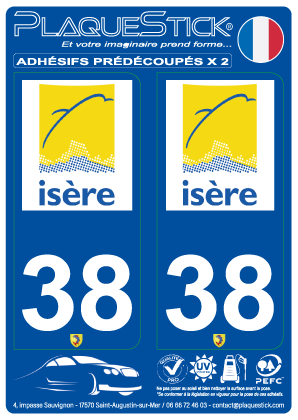 38 -Isère PlaqueStick