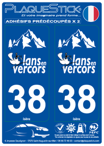 38 -Lans-en-Vercors "Blanc" PlaqueStick