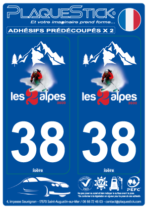 38 -Les 2 Alpes PlaqueStick