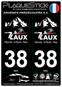 38 -Les 7 Laux "Fond noir" PlaqueStick