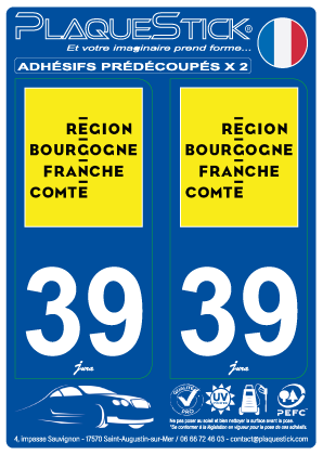 39 -Bourgogne-Franche-Comté PlaqueStick