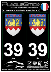 39 -Jura "Blason" Fond noir PlaqueStick