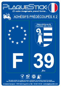 39 -République & Canton du Jura, Moto PlaqueStick