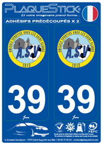 39 -Vaux-les-Saint-Claude "Amicale Sportive" PlaqueStick