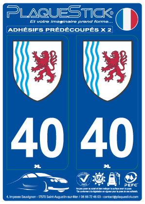 40 -Nouvelle-Aquitaine PlaqueStick
