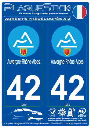 42 -Auvergne-Rhône-Alpes PlaqueStick