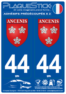 44 -Ancenis "Blason" PlaqueStick