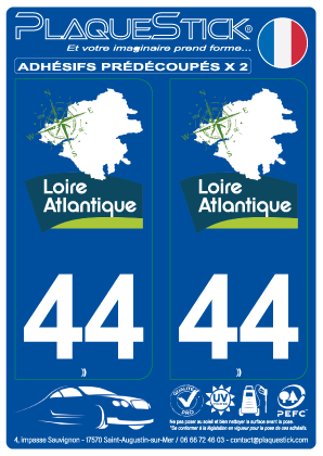 44 -Loire-Atlantique PlaqueStick