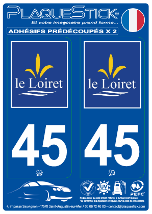 45 -Loiret PlaqueStick