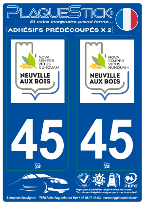 45 -Neuville-aux-Bois PlaqueStick