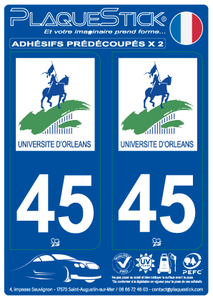 45 -Orléans "Université" PlaqueStick