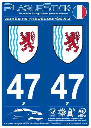 47 -Nouvelle-Aquitaine PlaqueStick