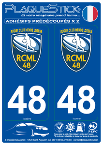 48 -Mende "Rugby Club Mende Lozère" PlaqueStick