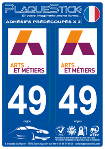 49 -Angers "Arts & Métiers" PlaqueStick