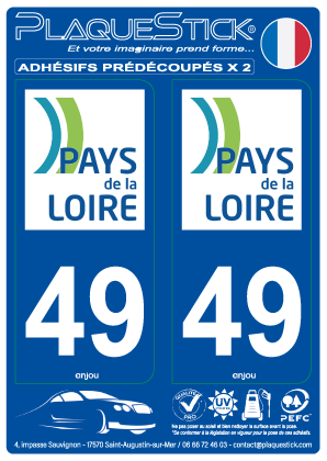 49 -Pays-de-la-Loire PlaqueStick