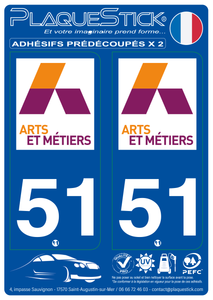 51 -Châlons-en-Champagne "Arts & Métiers" PlaqueStick