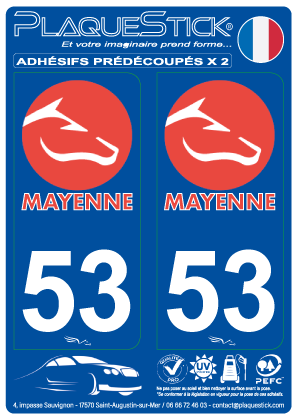53 -Mayenne PlaqueStick