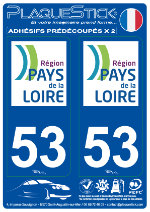 53 -Pays-de-la-Loire PlaqueStick
